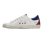 Golden Goose White and Blue Superstar Sneakers