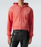 Acne Studios Logo cotton jersey zip-up hoodie