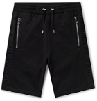 BALMAIN - Logo-Embossed Loopback Cotton-Jersey Drawstring Shorts - Black