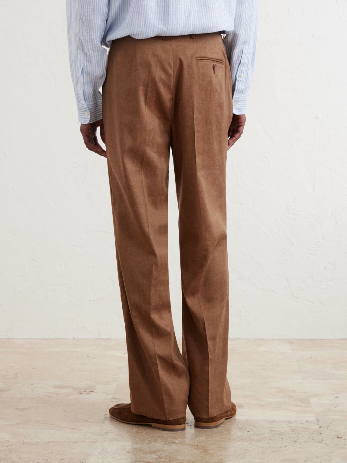 Frescobol Carioca - Affonso Pleated Straight-Leg Linen and Virgin Wool-Blend Suit Trousers - Brown