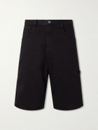 Monitaly - Beach Painter Straight-Leg Denim Shorts - Black