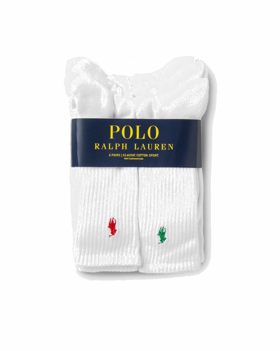 Photo: Polo Ralph Lauren Crew Socks 6 Pack White - Mens - Socks