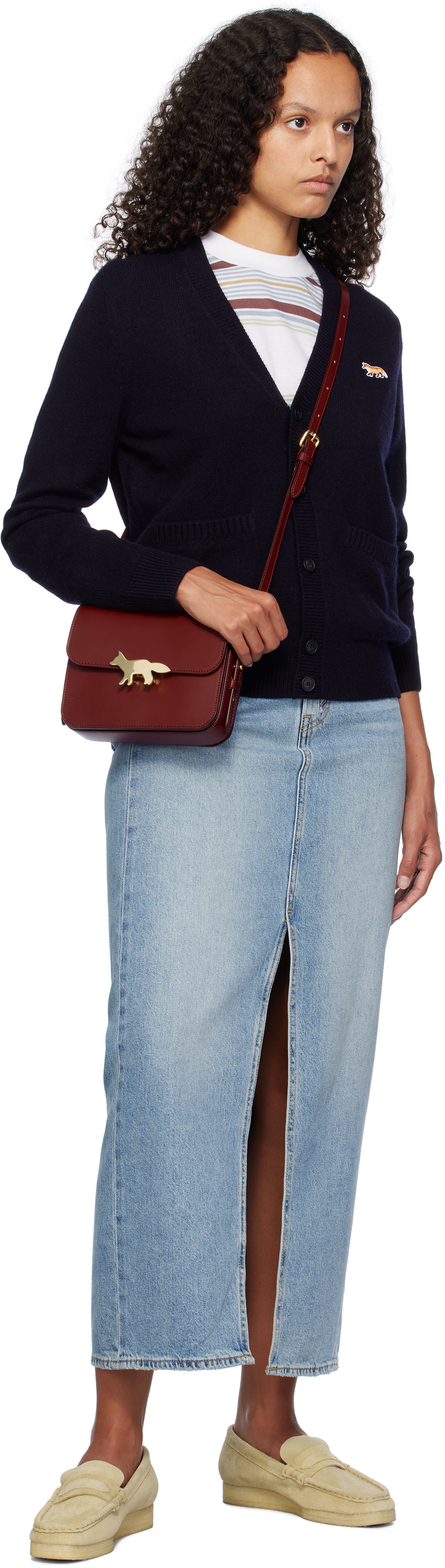 め*い様 MAISON KITSUNÉ EDIE バッグ バーガンディ Maison Kitsuné Burgundy Edie Bag Maison Kitsune