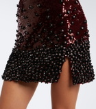 Là Fuori Embellished floral minidress
