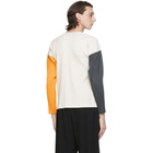 Homme Plisse Issey Miyake Beige Pleated Tricolor Quartet Long Sleeve T-Shirt