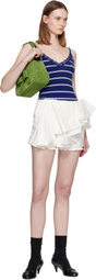 SHUSHU/TONG White Asymmetrical Bow & Ruffle Miniskirt