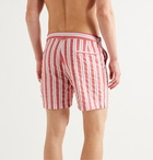 Orlebar Brown - Bulldog Slim-Fit Mid-Length Striped Seersucker Swim Shorts - Red