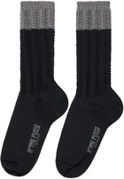 HOMME PLISSÉ ISSEY MIYAKE Black & Gray Churros Socks