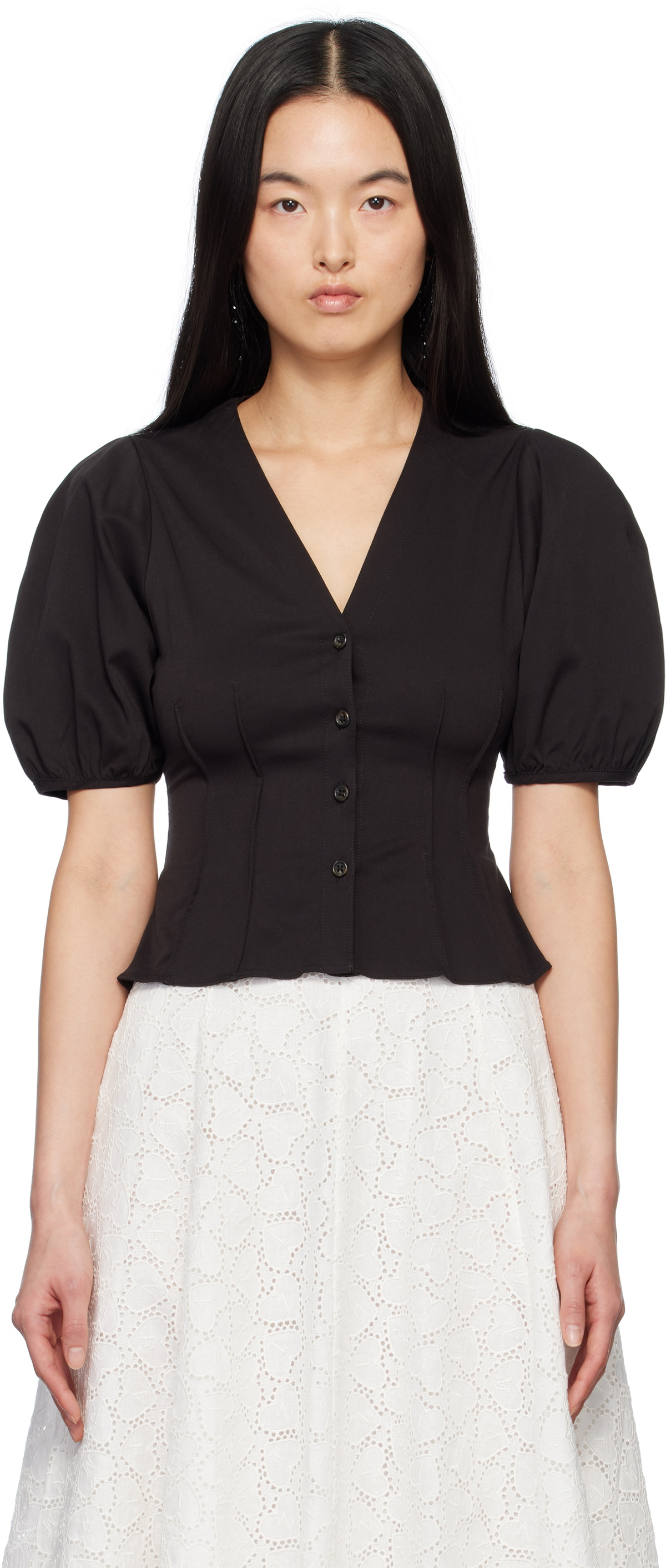Kika Vargas Black Lorene Blouse