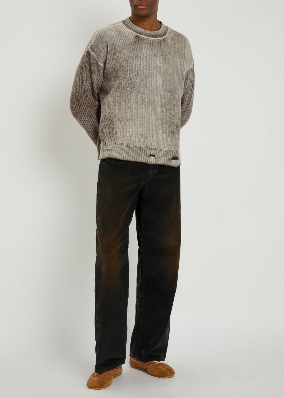 Represent Reversible Degradé Wool Jumper Black