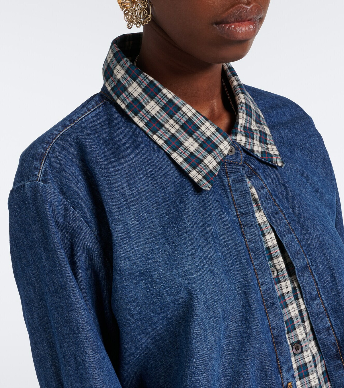 Dries Van Noten Checked denim shirt