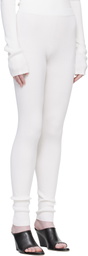 Rier Off-White Fine Rib Silk Longjohn Leggings