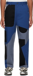 JW Anderson Navy Patchwork Fatigue Trousers