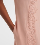 Stella McCartney Lace-trimmed silk midi dress