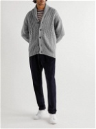 Richard James - Shawl-Collar Cable-Knit Wool and Cashmere-Blend Cardigan - Gray