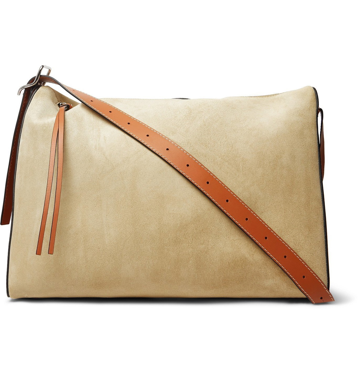 Loewe Beige Brown Nubuck Leather Shoulder Handbag