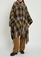 Moncler Plaid Brushed Wool-blend Cape - Brown - One Size