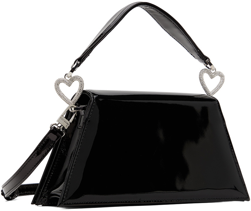 MACH & MACH Black Medium Triple Heart Samantha Bag MACH & MACH