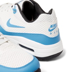 Nike Golf - Air Max 1G Faux Leather-Trimmed Coated-Mesh Golf Shoes - White