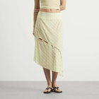House Of Sunny Women's Striped Mesh Asymmetric Skirt in Butter