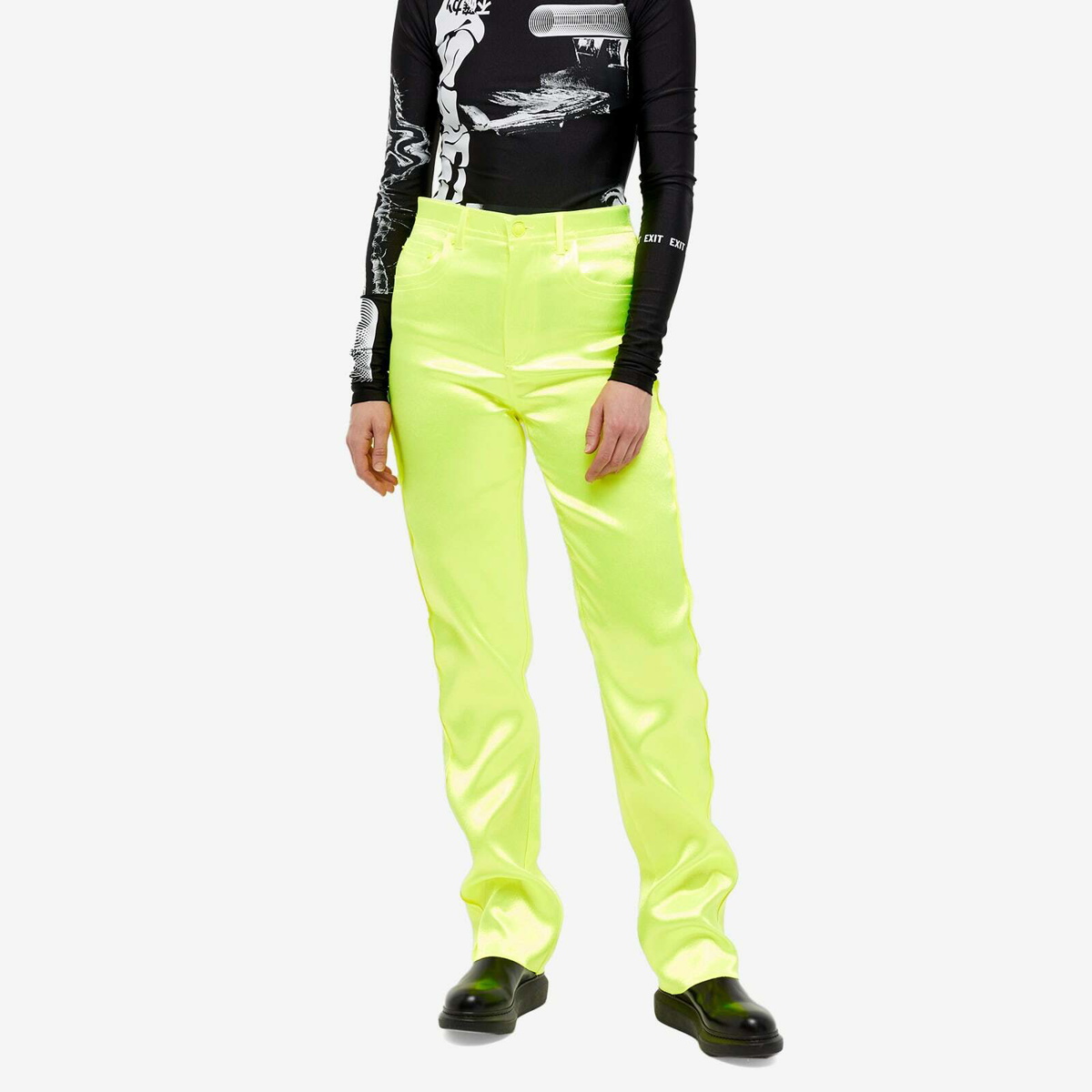 Neon Green Wide Leg Ladies Trousers Designs - China Women and Wide Leg  Pants price | Made-in-China.com