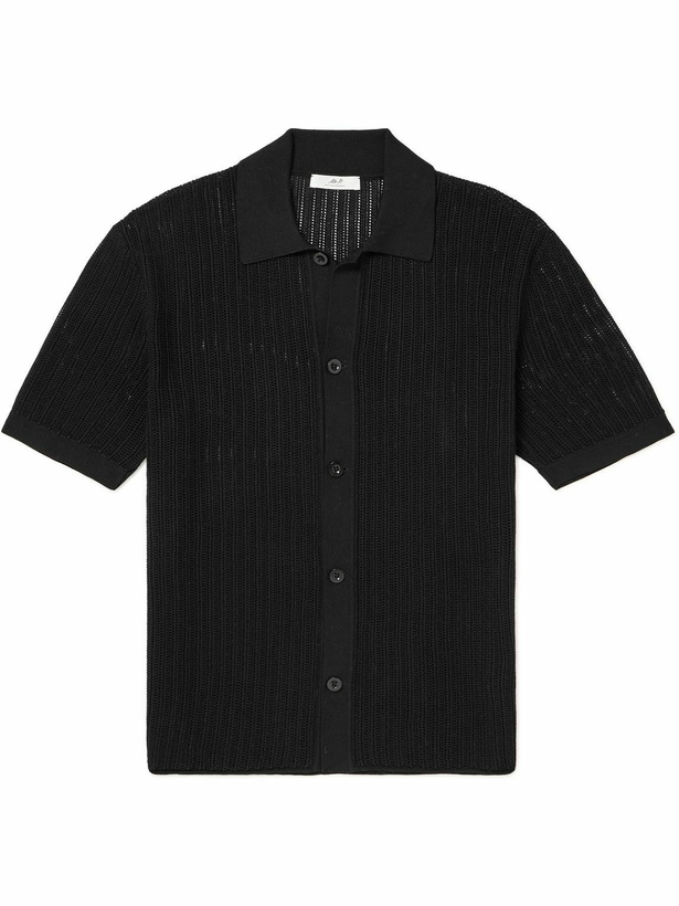 Photo: Mr P. - Crochet-Knit Cotton Shirt - Black