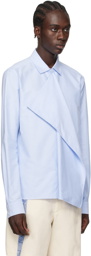 JW Anderson Blue Drape Front Shirt
