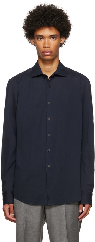 Photo: ZEGNA Navy Cotton Shirt