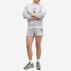 Maison Kitsuné Women's Handwriting Logo Regular Jog Shorts in Light Grey Melange