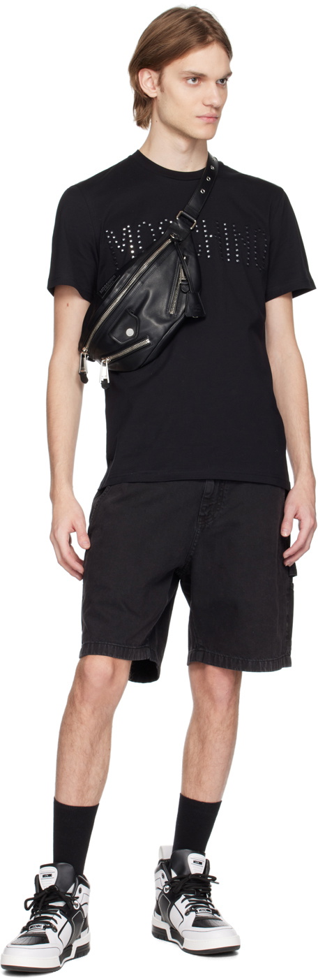 Moschino Black Polyester Short And Mini Shorts