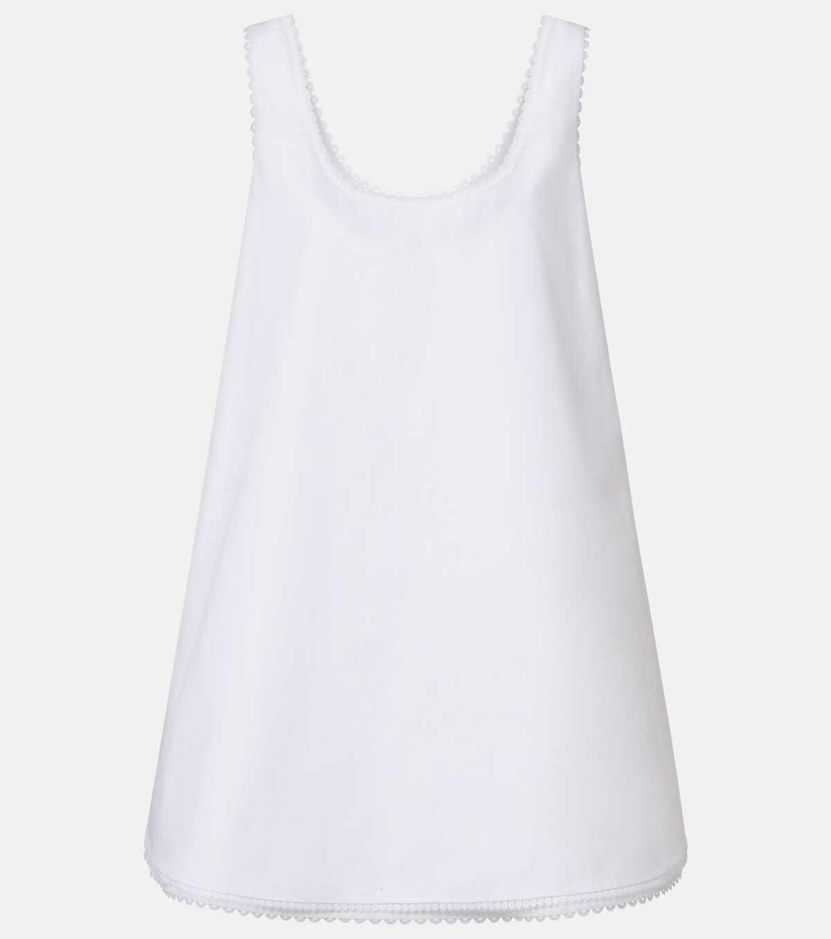 Róhe Lace-trimmed cotton poplin minidress