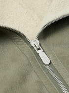 Brunello Cucinelli - Ribbed Cashmere-Trimmed Shearling Jacket - Green