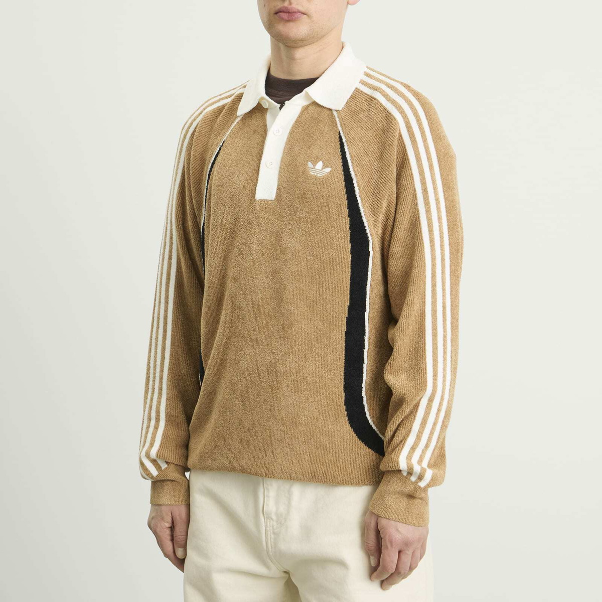 Adidas Men's Wicons Polo in Cardboard/Black/Off White