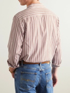 Mr P. - Convertible-Collar Striped Seersucker Shirt - White