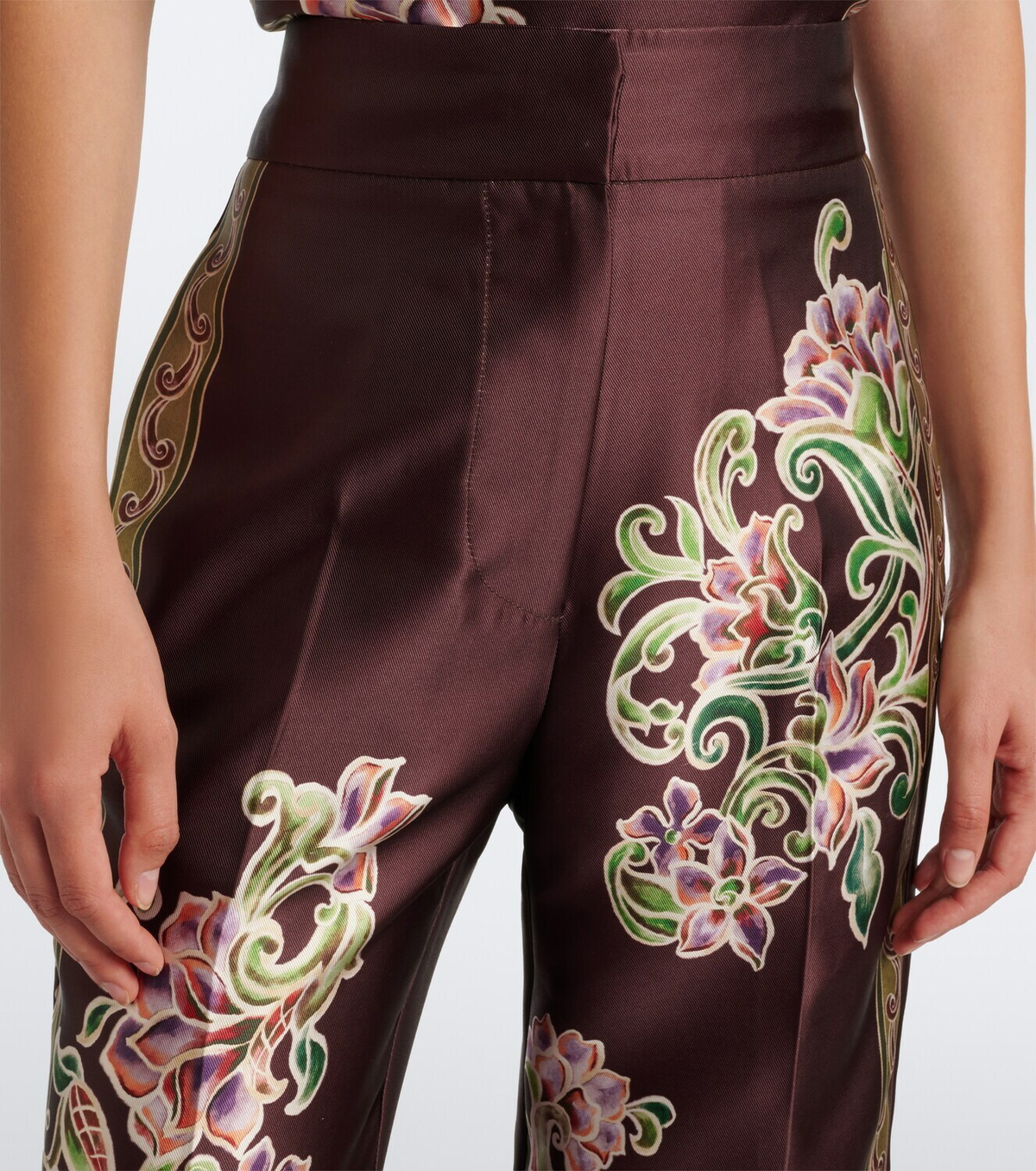 Alémais Josie floral cropped straight pants