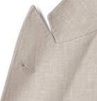 Brunello Cucinelli - Stone Double-Breasted Linen, Wool and Silk-Blend Blazer - Stone