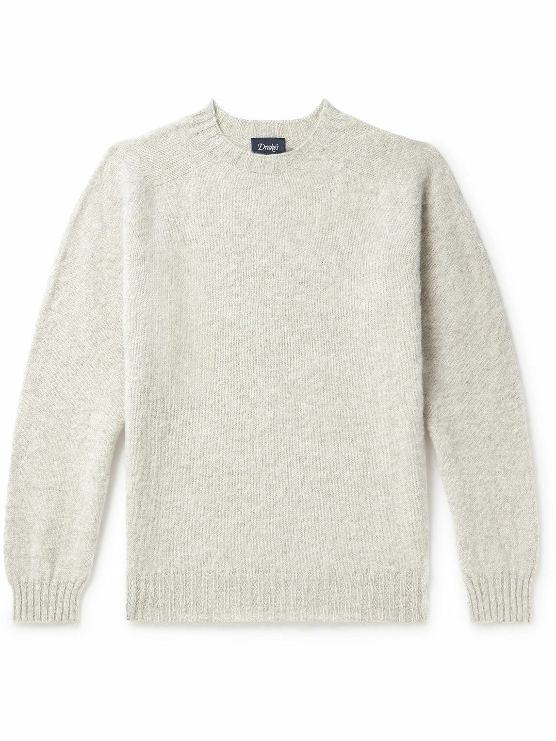 Photo: Drake's - Brushed Virgin Shetland Wool Sweater - Gray
