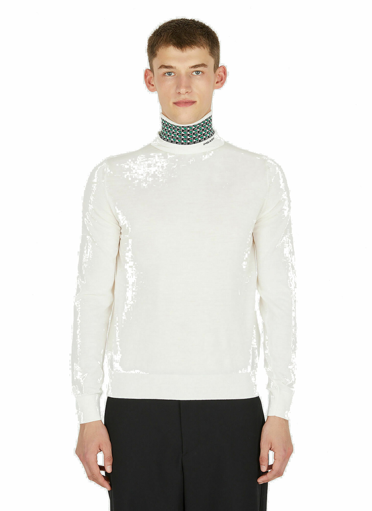 Photo: High Neck Logo Sweater in White