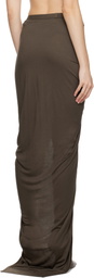 Rick Owens Lilies Taupe Porterville Twist EDFU Maxi Skirt