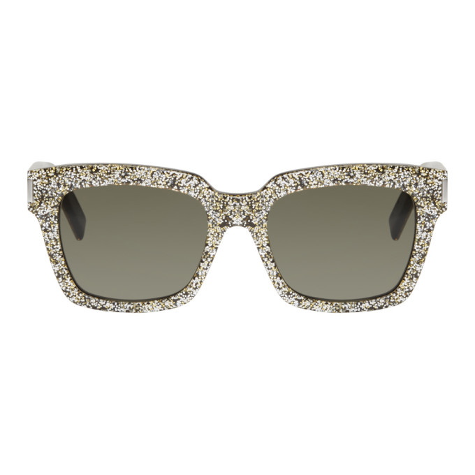 Photo: Saint Laurent Black and Silver Bold 1 Sunglasses