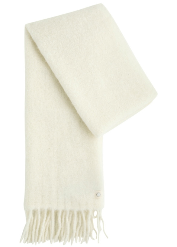 Photo: Canada Goose Fringed Alpaca-blend Scarf - Beige - One Size