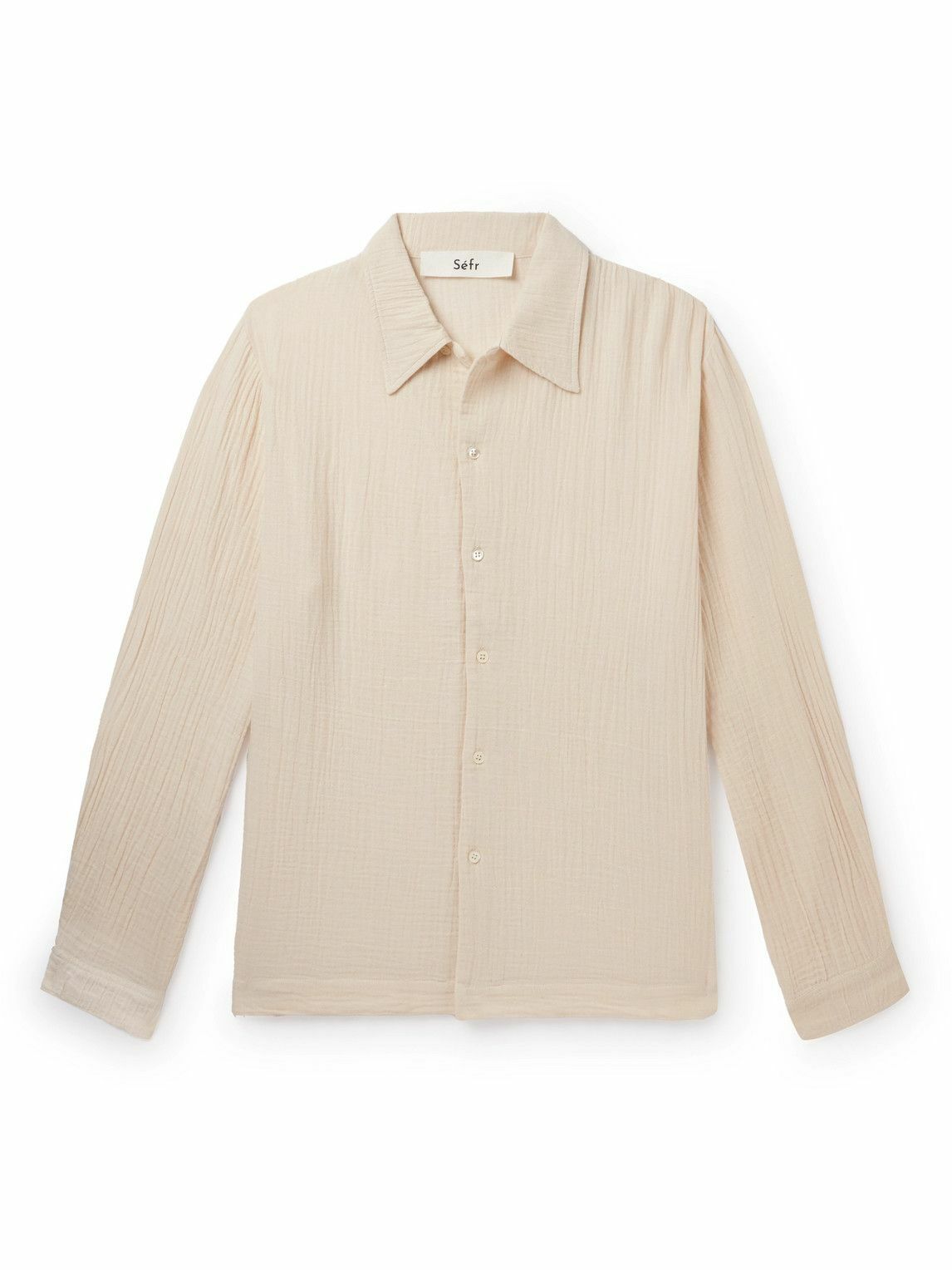 Séfr - Ripley Textured Organic Cotton-Blend Voile Shirt - Neutrals
