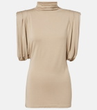 Mugler Draped jersey top