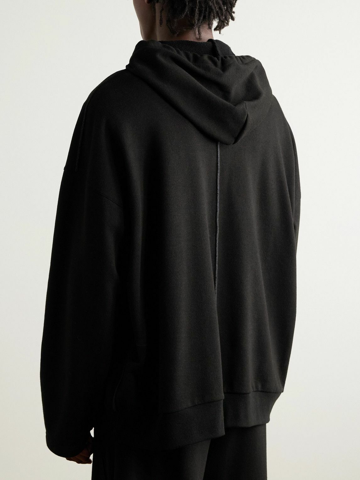 The Row - Stanley Cotton and Cashmere-Blend Jersey Hoodie - Black
