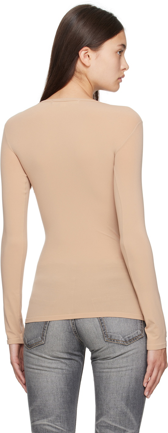 Junya Watanabe Beige Crewneck Long Sleeve T-Shirt