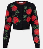 Carolina Herrera Floral cropped jacquard cardigan