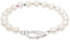 Hatton Labs White Rainbow Gradient Crystal Pearl Bracelet