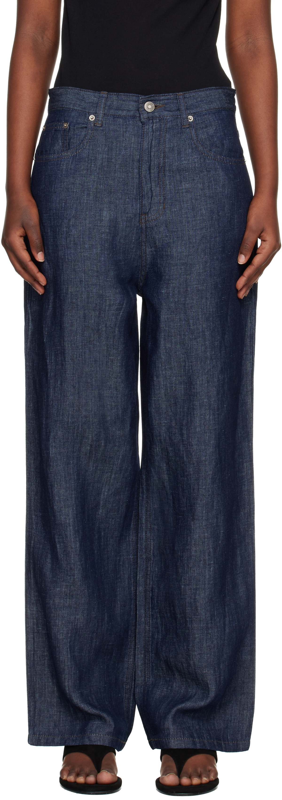 LE17SEPTEMBRE Navy Straight Denim Jeans