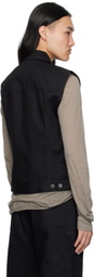 Rick Owens DRKSHDW Black Hollywood SL Trucker Denim Vest