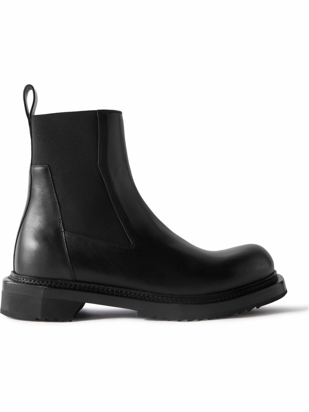 Photo: Rick Owens - Beatle Cyclops Leather Chelsea Boots - Black
